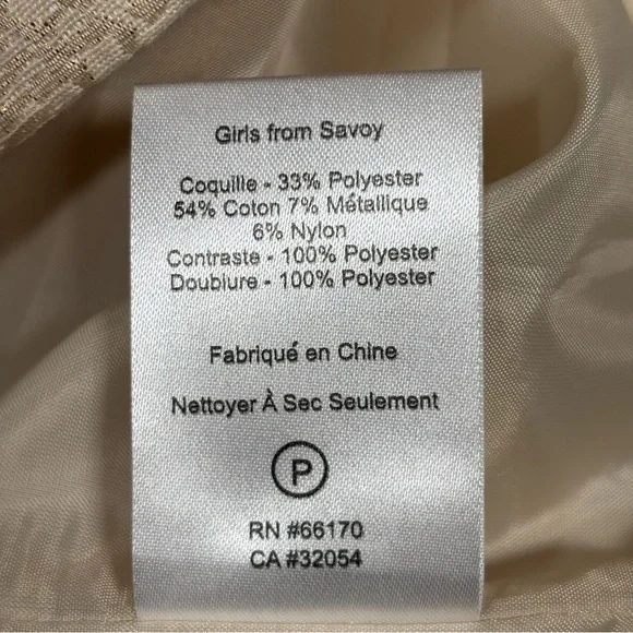 Anthropologie Girls from Savoy Dashed Gilt Brocade Dress Women’s 6 Metallic Gold - Picture 9 of 12